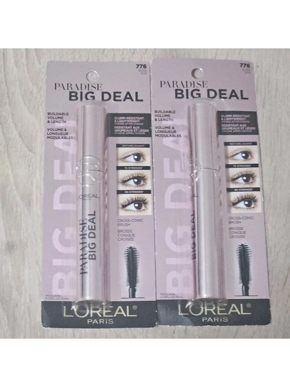 L'Oreal Paris Paradise Big Deal Mascara Volumizing Lengthening, 2pk 776 Black